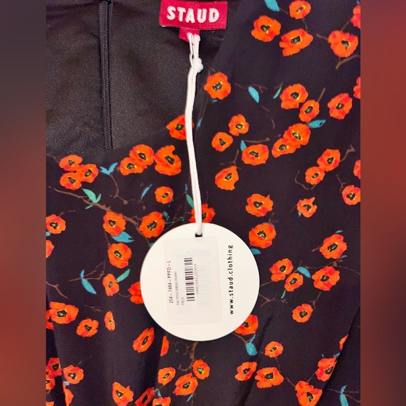 STAUD NWT Calypso Poppy Cut-Out Dress - Picture 7 of 7